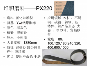 韩国鹿牌碳化硅堆积磨料PX220砂带